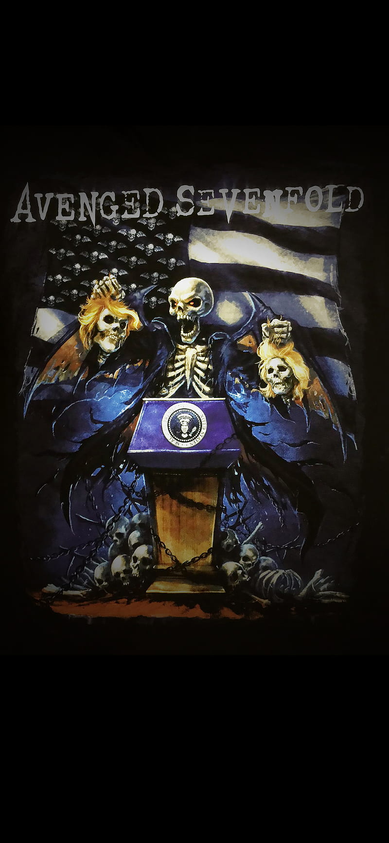 avenged sevenfold, a7x, stars and stripes, t shirt designa, vote your president, HD phone wallpaper