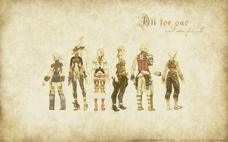 All for 1, ffxii, video games, system, console, team, jounery, rpg, friends, HD wallpaper