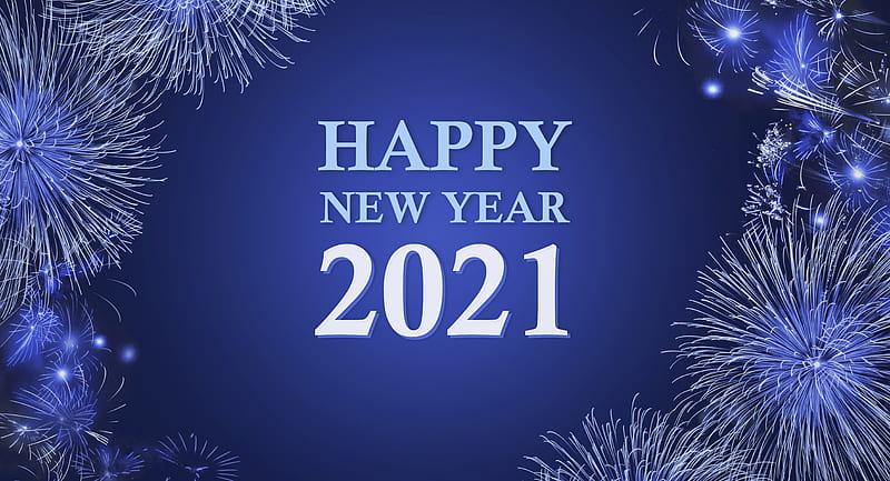 Holiday, New Year 2021, Blue, Happy New Year, HD wallpaper