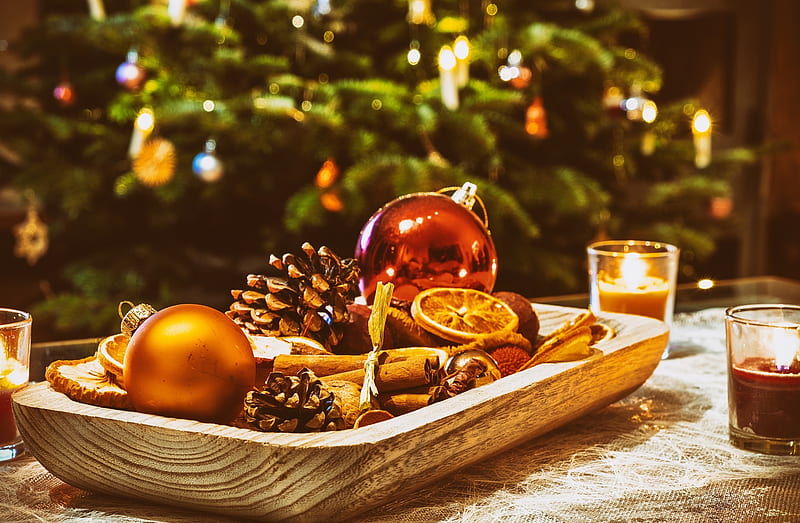 Cinnamon, Christmas, Holiday, Candle, Christmas Ornaments, Bauble, HD wallpaper