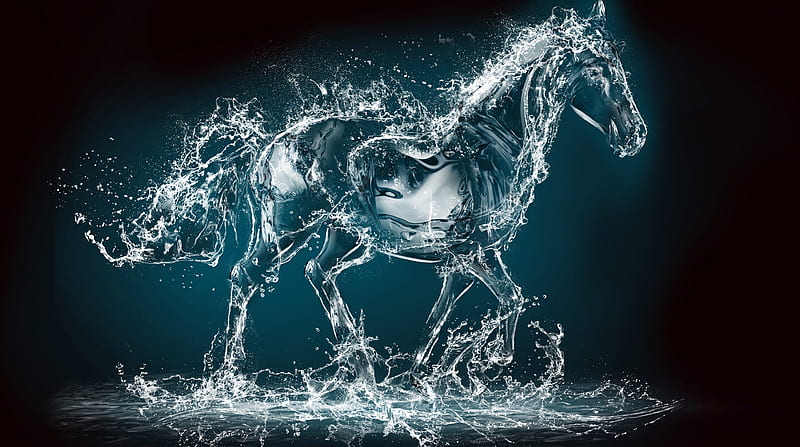 Horse Ultra, Elements, Water, desenho, Horse, HD wallpaper