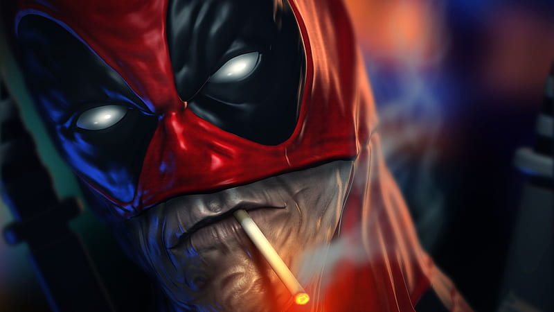 Deadpool Smoking Cigarette, deadpool, artwork, artist, digital-art, superheroes, HD wallpaper