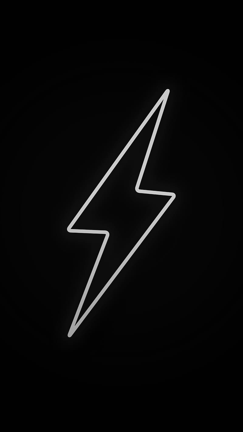 Black Flash, Electric, amoled, bolt, cool, dark, lightning, minimal, oled, HD phone wallpaper