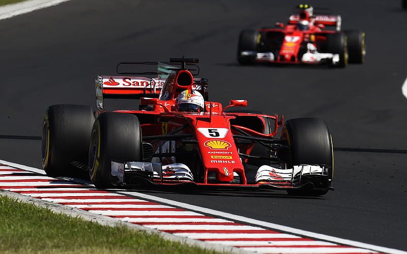 Formula 1, Sebastian Vettel, racer, racing car, Ferrari SF70H, Scuderia Ferrari, HD wallpaper