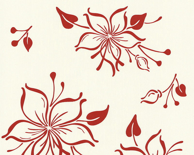 Sample Joyful Floral in Red and White design by BD Wall – BURKE DECOR, HD wallpaper