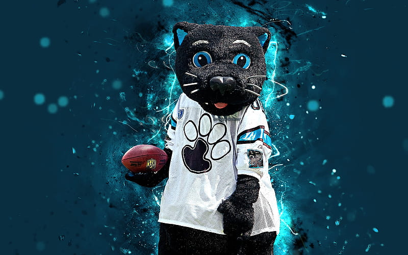 Sir Purr mascot, Carolina Panthers, abstract art, NFL, creative, USA, Carolina Panthers mascot, National Football League, NFL mascots, official mascot, HD wallpaper