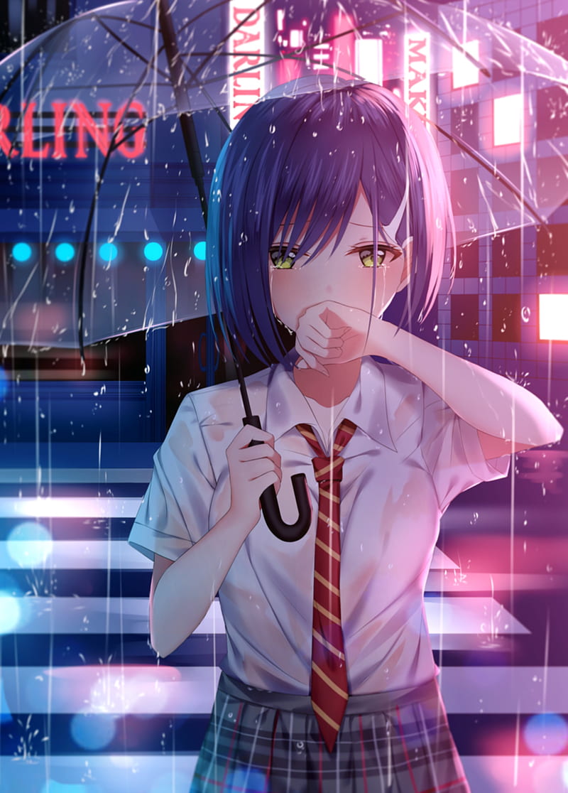 Ichigo (Darling in the FranXX), Darling in the FranXX, anime, anime girls, umbrella, HD phone wallpaper