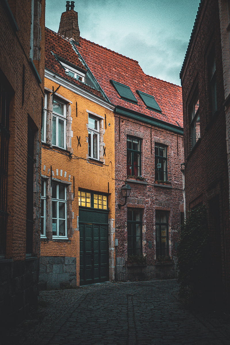 buildings, lane, architecture, city, old, HD phone wallpaper