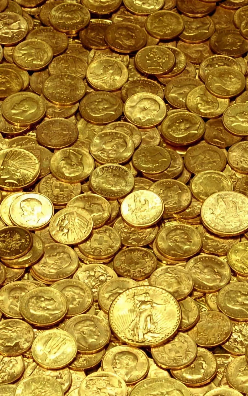 Goldmoney, gold, shiny, coins, HD phone wallpaper | Peakpx