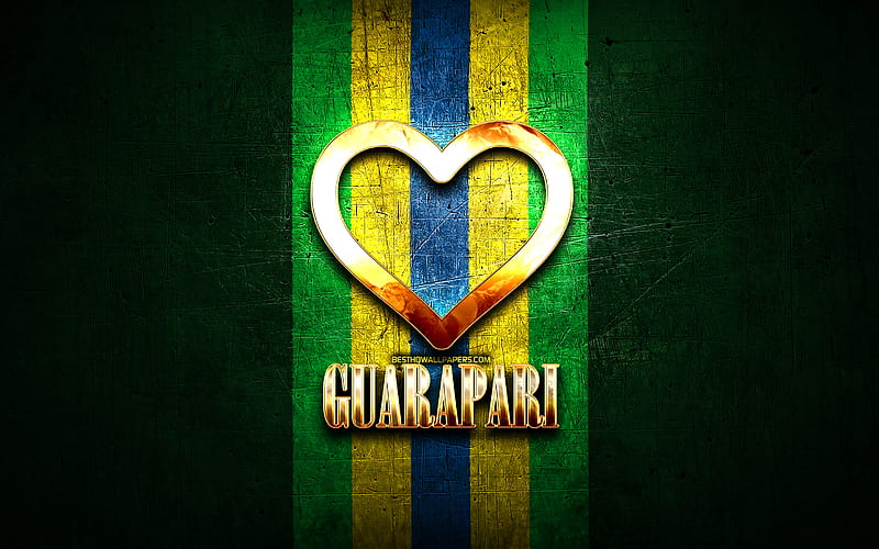 I Love Guarapari, brazilian cities, golden inscription, Brazil, golden heart, Guarapari, favorite cities, Love Guarapari, HD wallpaper