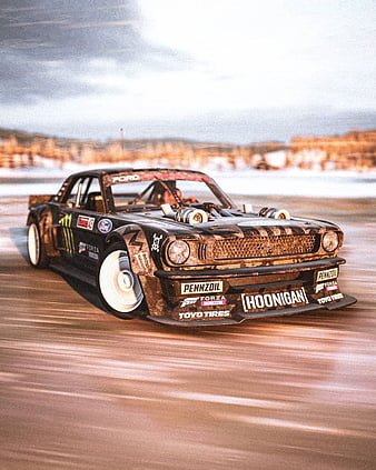 Ken Block Street Hoonicorn build in his memory in the classic V1 livery  with plenty of green and the engine and suspension given a matching look  along with those rims, and although