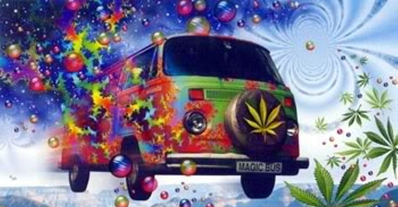 high times hippies, hippies, vw van, 1960s, HD wallpaper