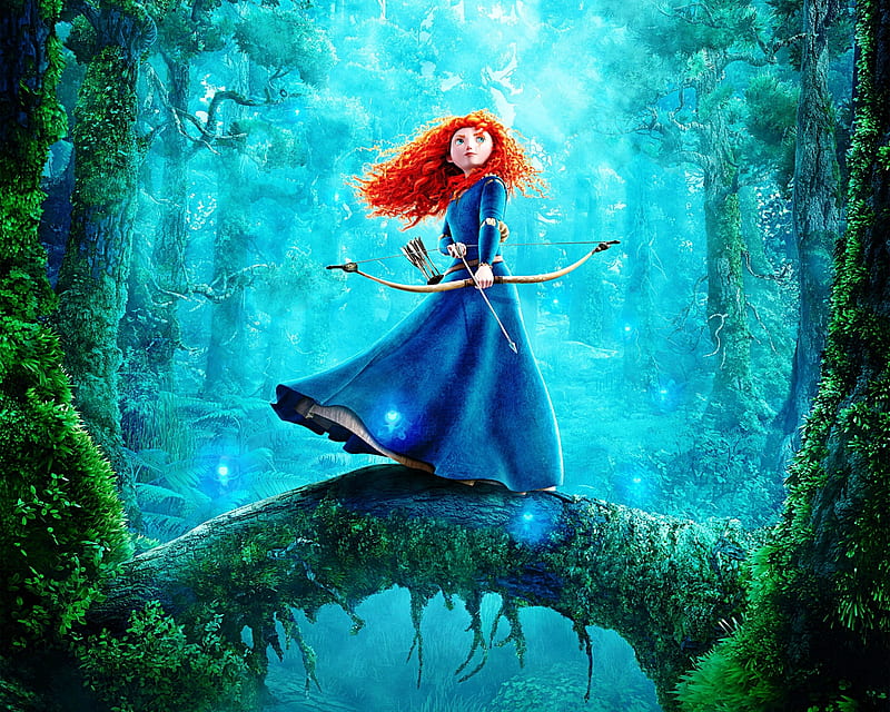Brave (2012 film), forest, movie, arcer, redhead, brave, green, animation,  merida, HD wallpaper | Peakpx