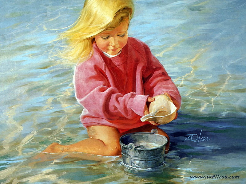 Donald Zolan children painting, donald zolan, art, children painting, play, HD wallpaper