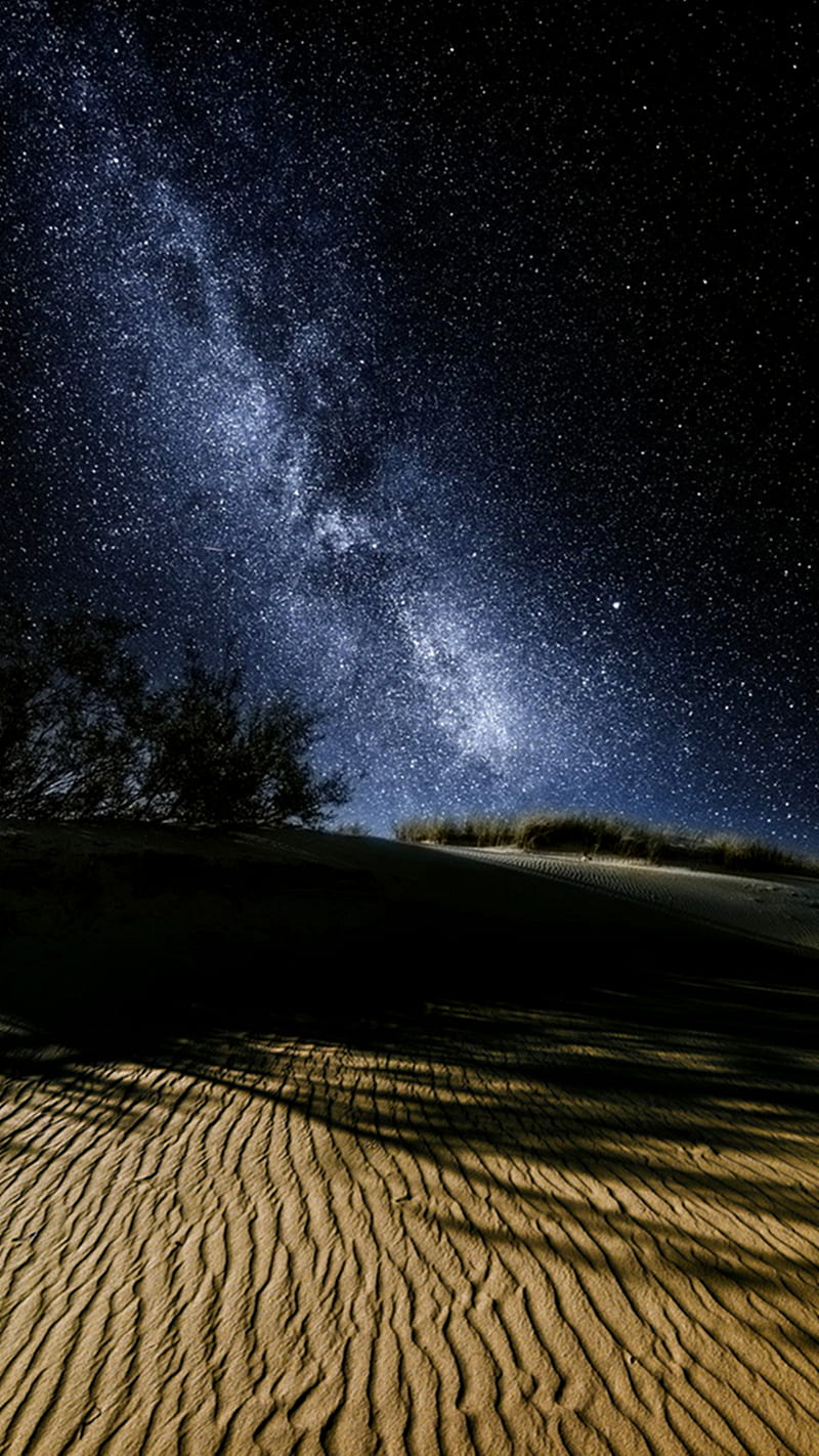 Desert Night, sky, starry, HD phone wallpaper