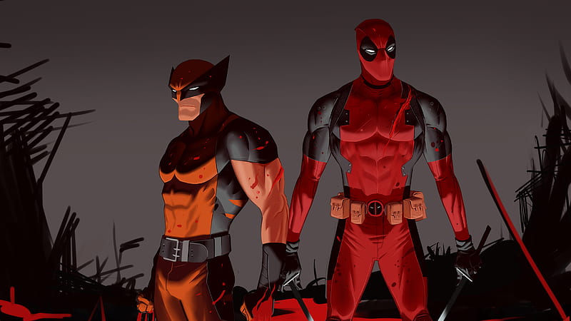 Wolverine And Deadpool, wolverine, deadpool, superheroes, artwork, behance, artist, HD wallpaper