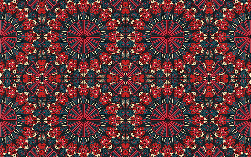 red-blue ornaments texture red ornaments background, ornaments pattern, retro ornament texture, ornament retro background, HD wallpaper