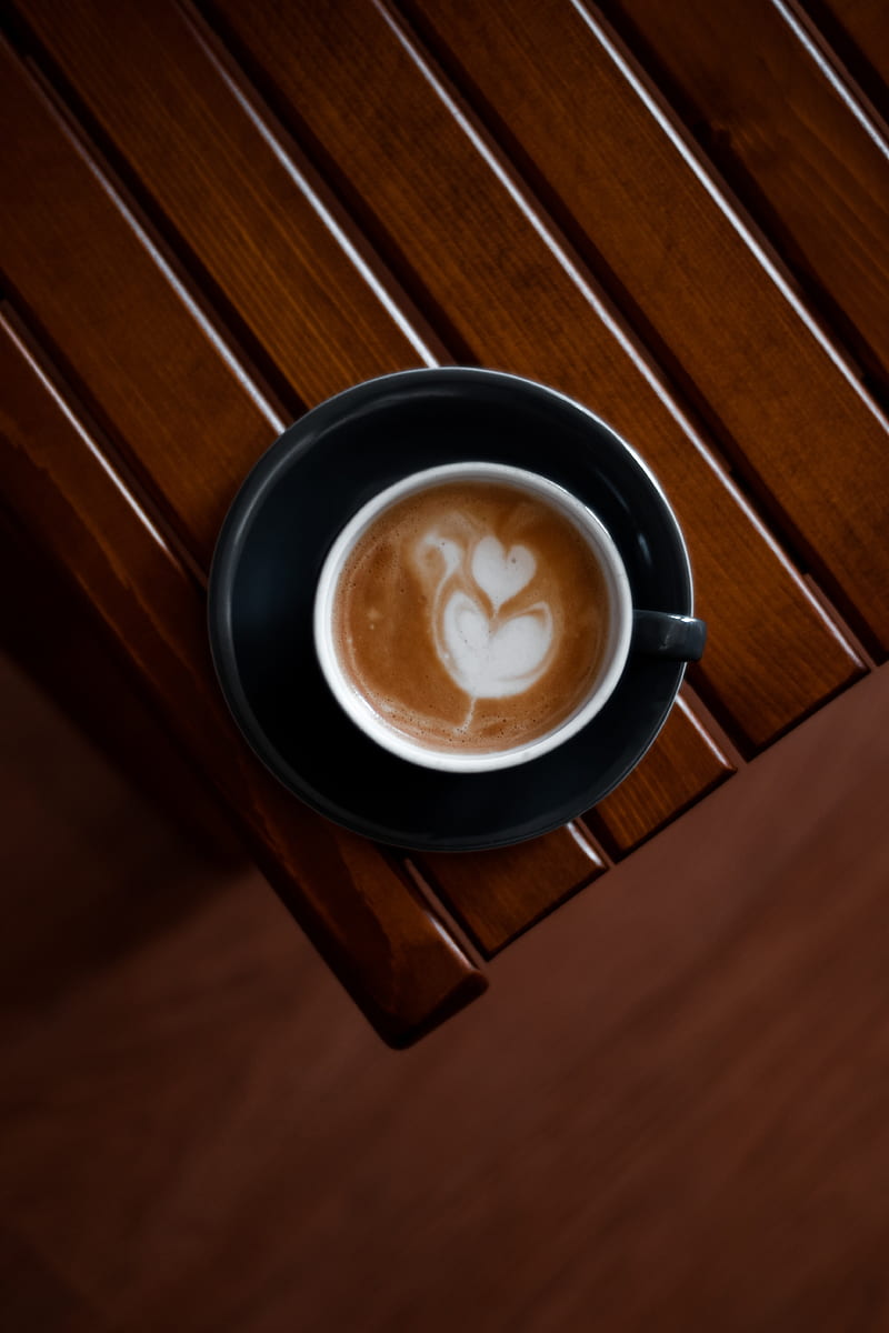 cappuccino, coffee, drink, mug, table, HD phone wallpaper
