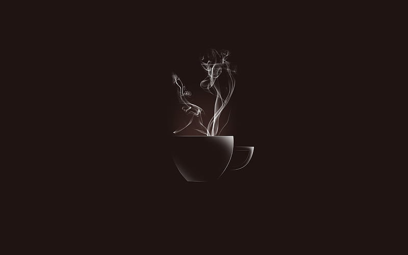 Black Coffee, 3d, coffee, black, cup, abstract, HD wallpaper