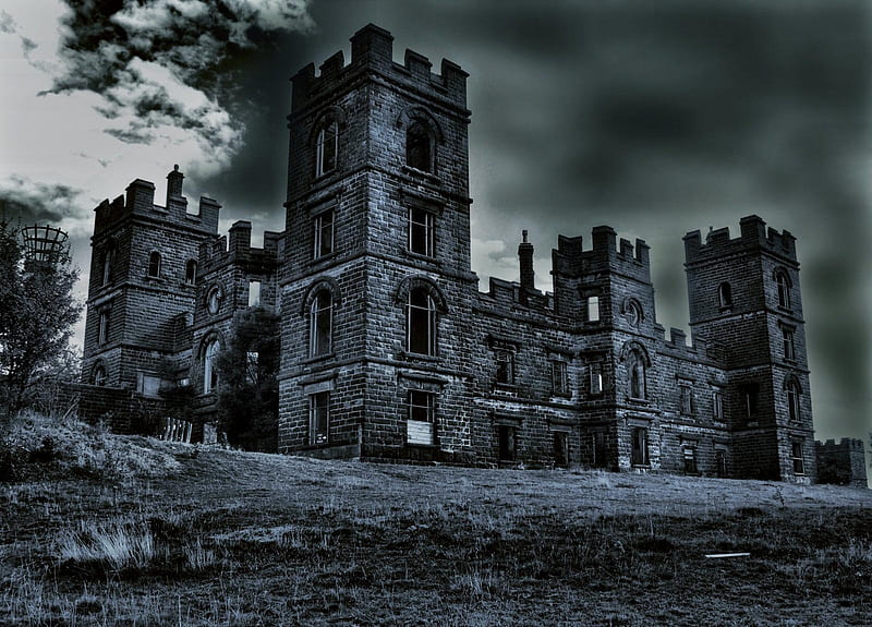 Castle of Shattered Dreams, dark, dreams, scary, gloomy, ruins, castle, HD wallpaper
