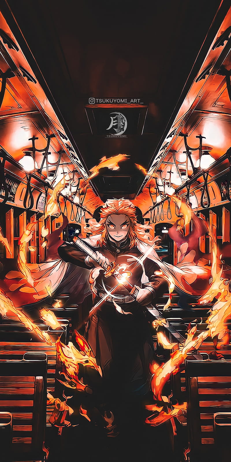 Flame hashira, demon slayer flamehashira, rengoku, HD phone