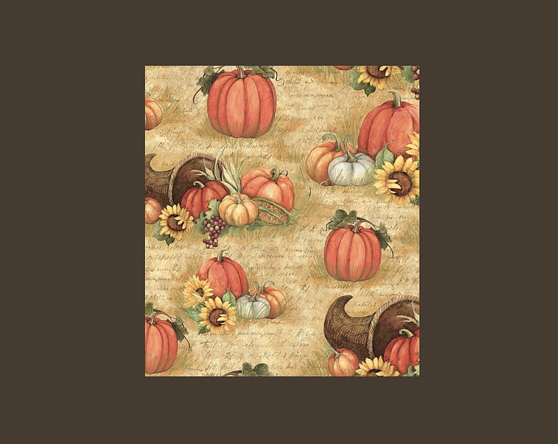 Pumpkin & Sunflower Patch, harvest, 2440x1944, brown, frame, squash, illustration, grapes, leaves, Thanksgiving, taupe, sunflowers, pumpkin, beige, chestnut, patch, stem, HD wallpaper
