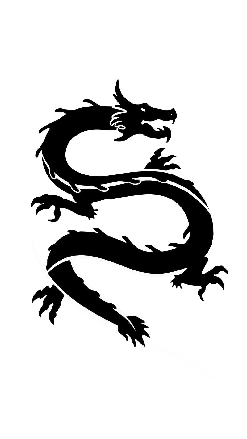 1920x1080px, 1080P free download | Dragon, black, minimalism, white, HD ...