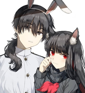 cute anime animal couple