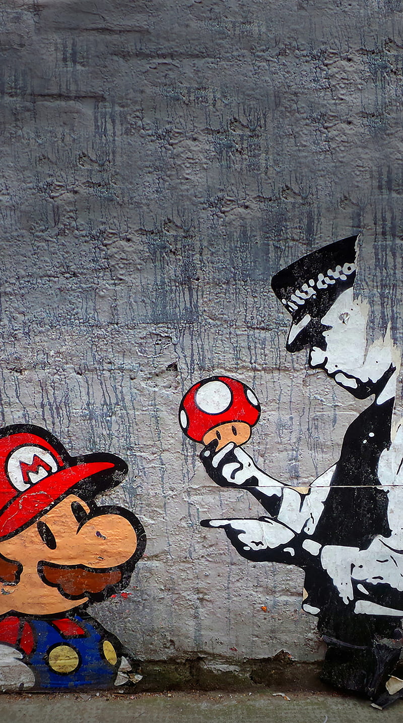 Mario Mushroom, 1up, bros, policeman, policia, seta, HD phone wallpaper