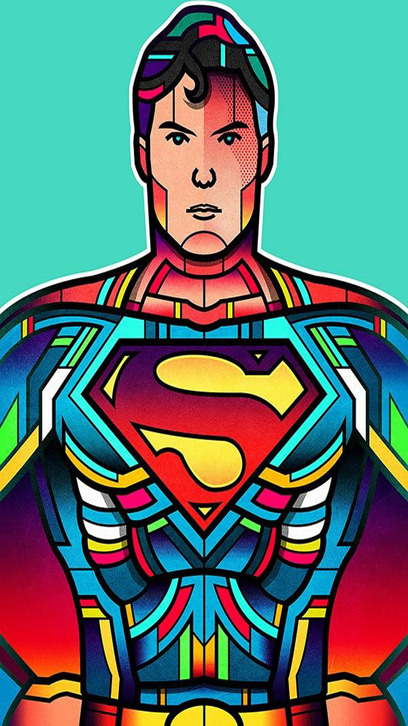 Man Of Steel, 929, abstract, avengers, comics, cool, dc, mosaic, superman, HD phone wallpaper