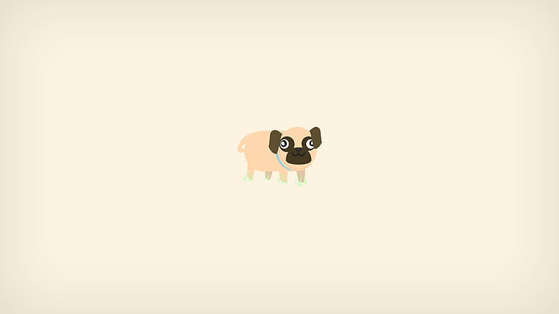 Pug Minimalism, pug, dog, artist, minimalism, HD wallpaper