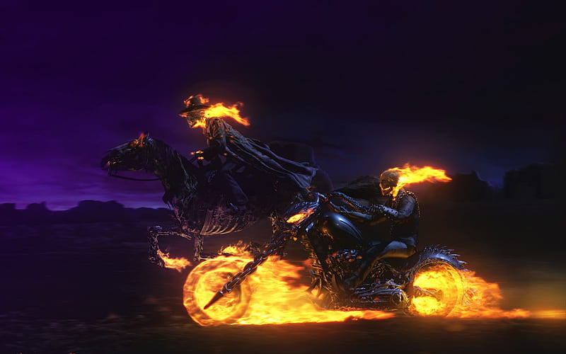 Ghost Riders, nick cage, ghost rider, flames, sam elliot, skull, HD wallpaper