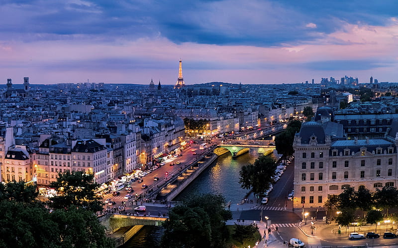 Evening in Paris, France, city, evening, Paris, HD wallpaper