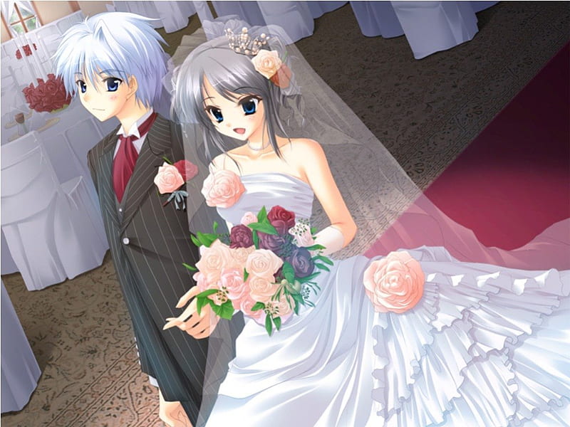 Anime wedding and bride and groom anime 97793 on animeshercom