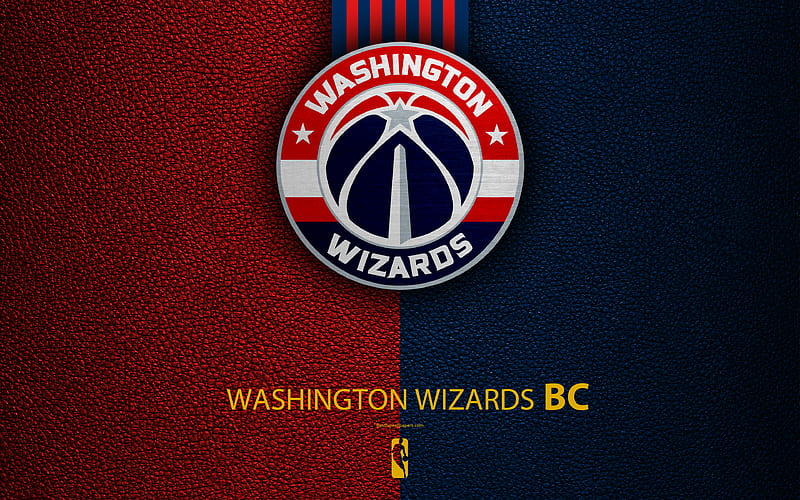 Washington Wizards logo, basketball club, NBA, basketball, emblem, leather texture, National Basketball Association, Washington, USA, Southeast Division, Eastern Conference, HD wallpaper