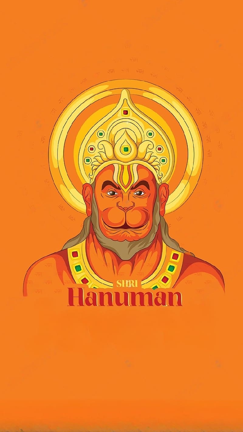 Hanuman Bhagwan, Orange Background, lord, god, bajrangbali, HD phone wallpaper
