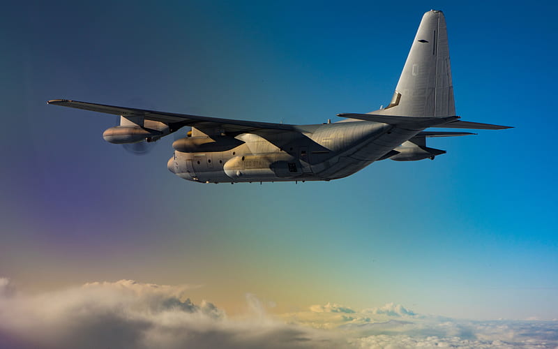 Lockheed Martin KC-130, American transport aircraft, military aircraft, USAF, KC-130J Hercules, US Marine Corps, HD wallpaper