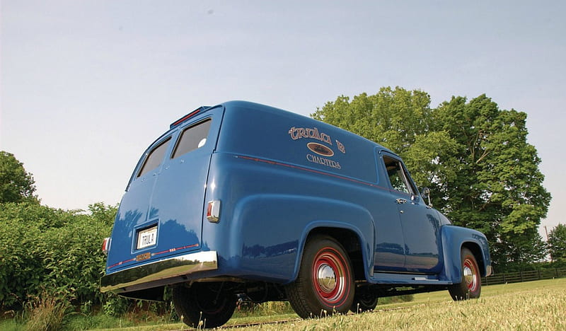 1954-Ford-F-1, Classic, 1954, Blue, Panel, HD wallpaper