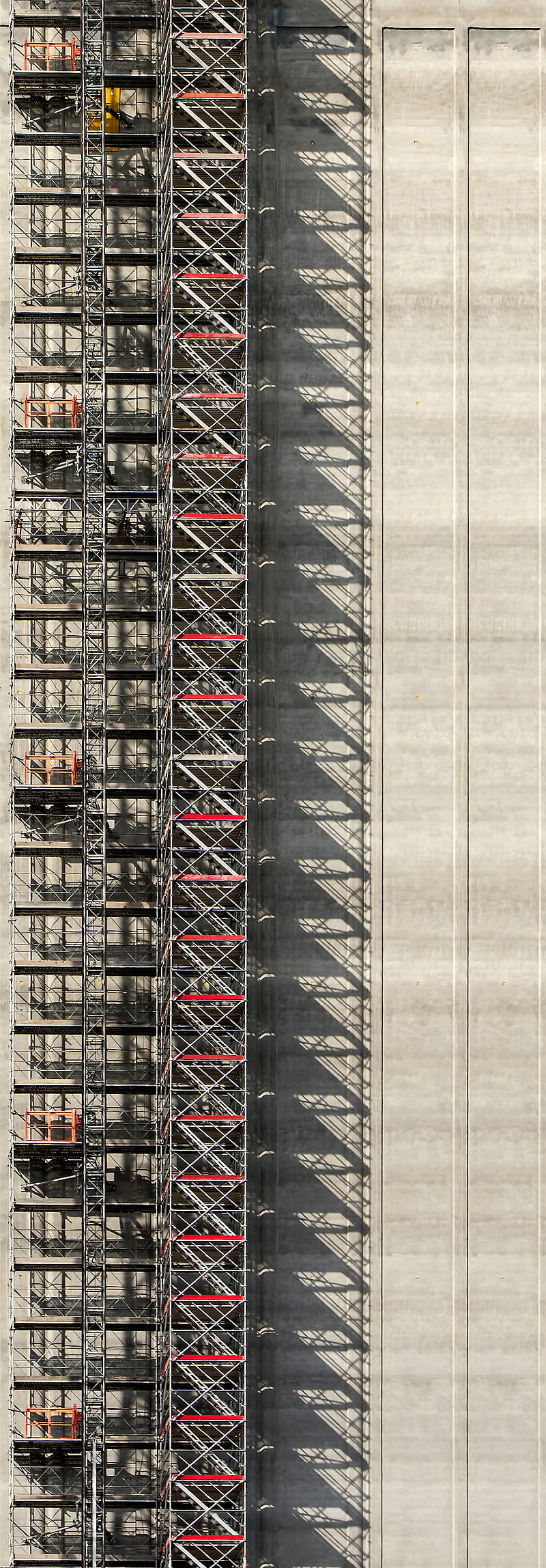 aerial graphy of gray steel scaffolding, HD phone wallpaper