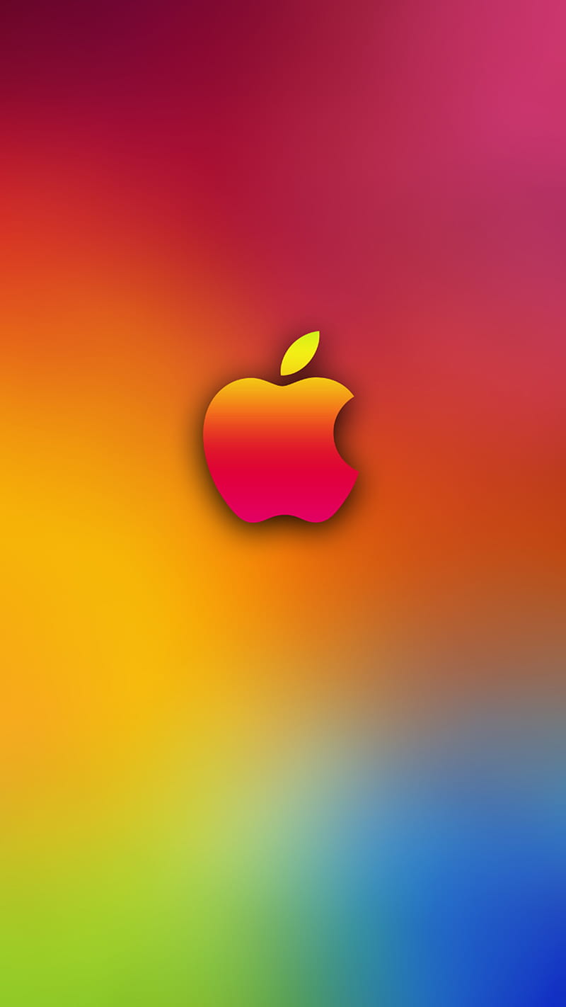 Apple Walpaper, color, colorful, logo, modern, rainbow, simple, HD phone wallpaper