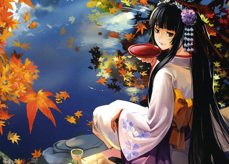 Sweet Tea, pretty, dress, bonito, tea, geisha, sweet, japan, anime, yukata,  beauty, HD wallpaper | Peakpx