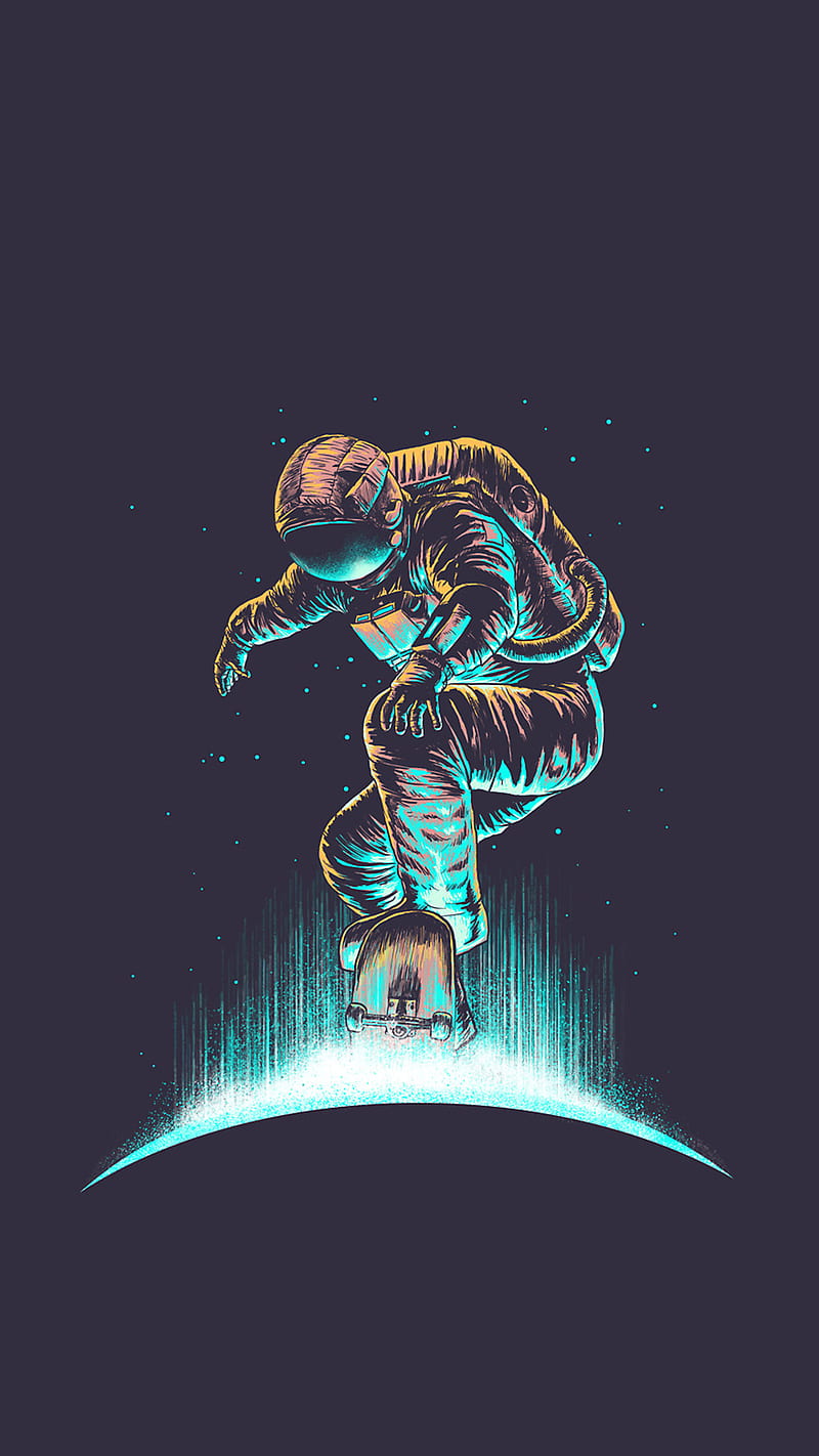 Cosmonaut, skate, space, astronaut, HD phone wallpaper