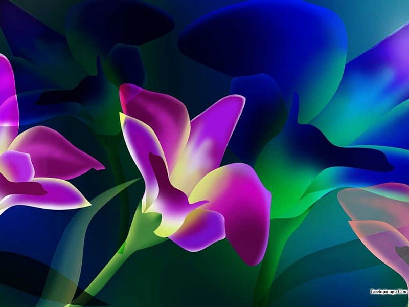 Flower, gree, pink, blue, HD wallpaper | Peakpx