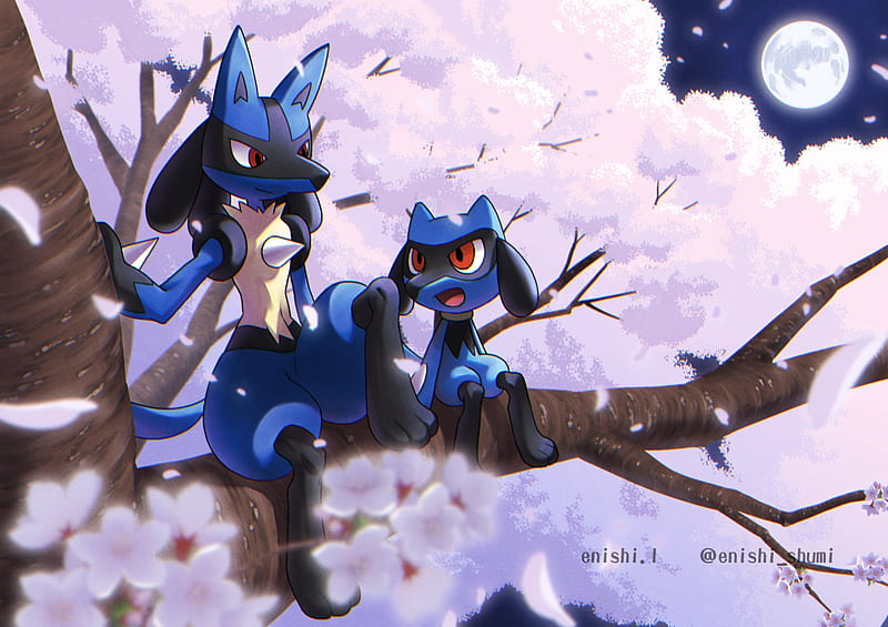 Pokemon Lucario Riolu Cherry Blossom Moon mang đến một diện mạo hoàn toàn mới cho hình ảnh đáng yêu của hai loài Pokemon nổi tiếng này, kết hợp trong bầu không khí đầy sự sống động và mơ mộng của mùa hoa anh đào.