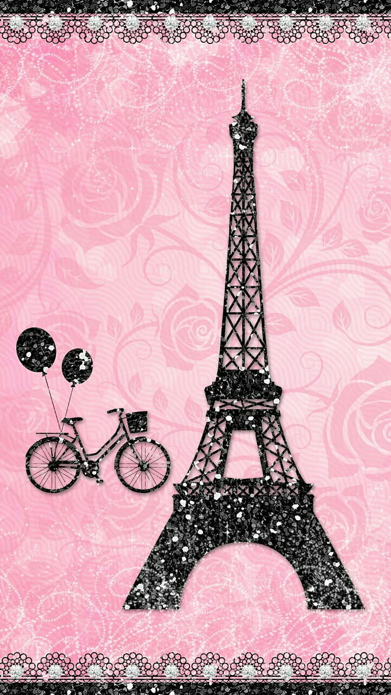 Paris, black, bling, glitter, pink, roses, sparkle, HD phone wallpaper |  Peakpx