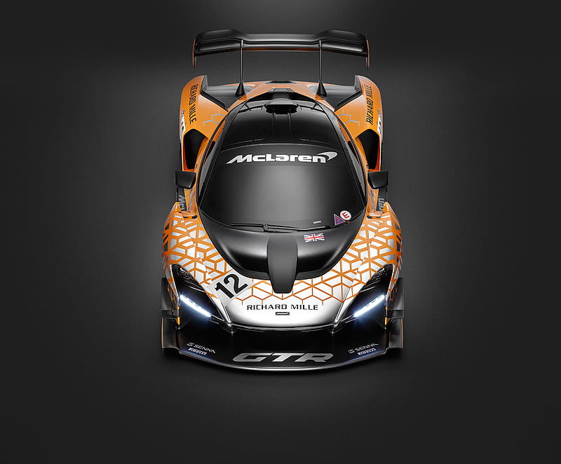 McLaren, britain, carbon, concept, england, gtr, hypercar, orange, pirelli, senna, HD wallpaper