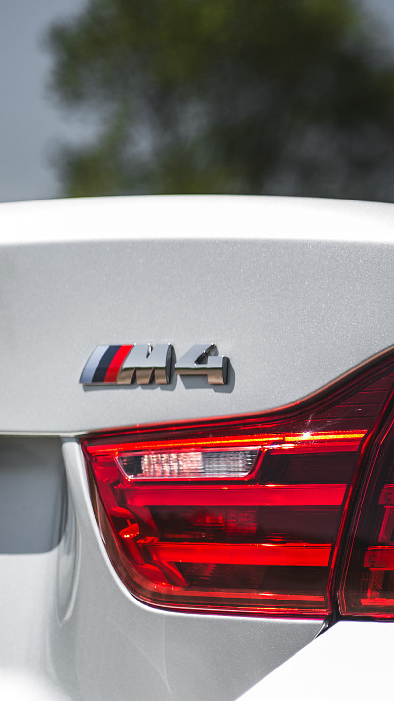 BMW M4, auto, badge, cabrio, car, cenvertible, close up, logo, m power, rear view, tail light, vehicle, HD phone wallpaper