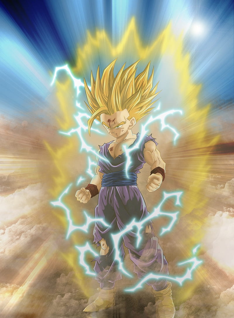 Gohan ssj2 rage, dragon ball, goku, son gohan, son goku, HD phone wallpaper