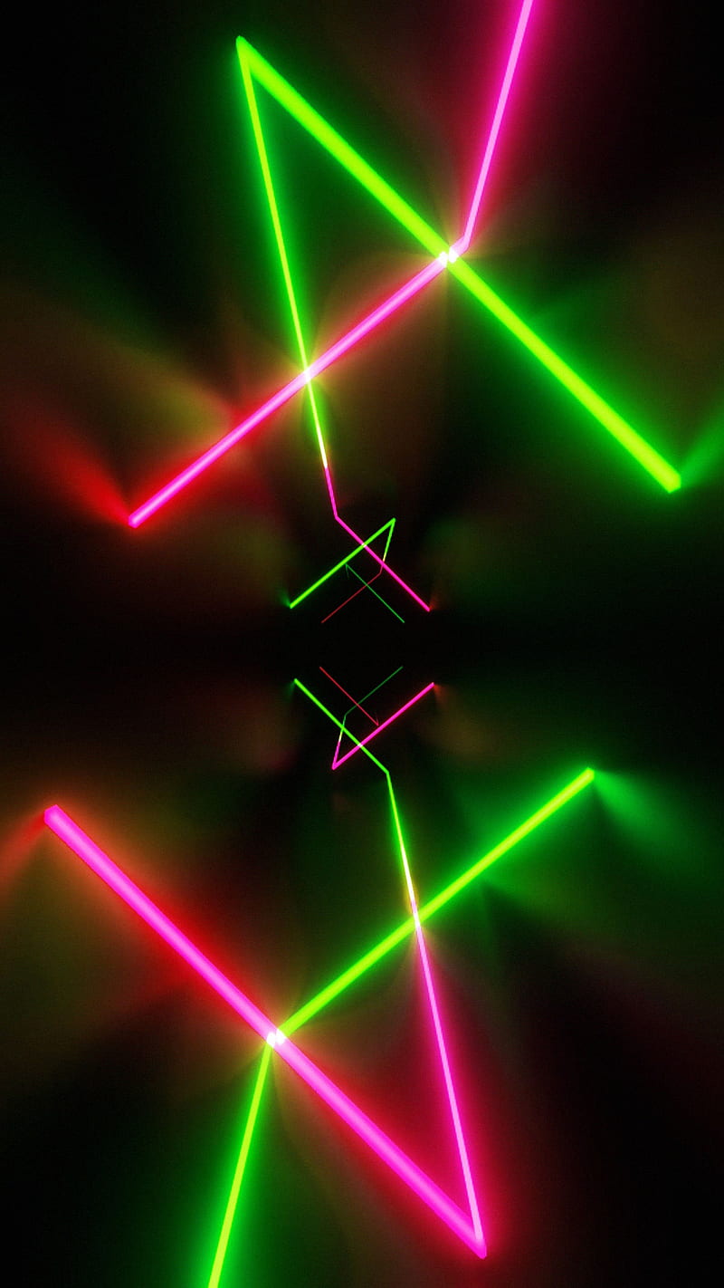 LED trippy tunnel, abstract, amoled, geometric, glow, green, neon, pink,  purple, HD phone wallpaper | Peakpx
