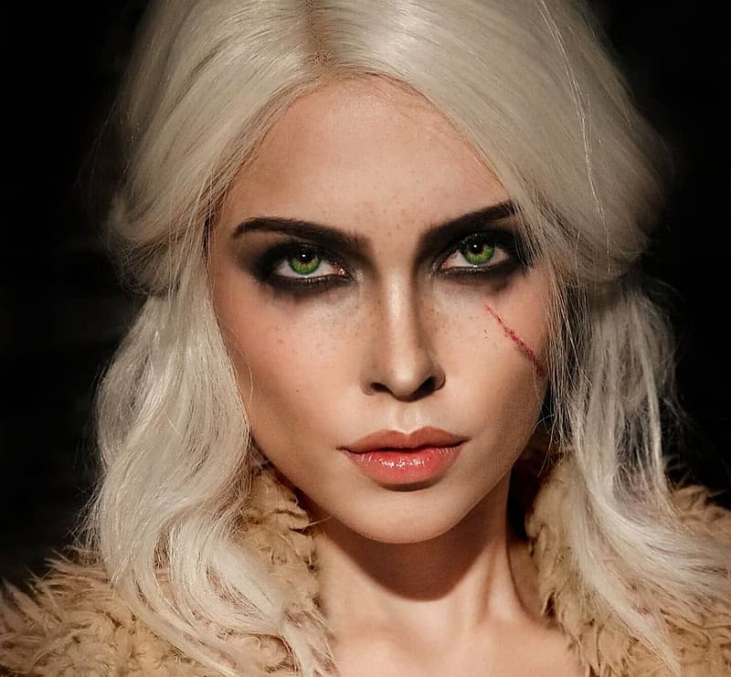 Cosplay - Ciri - The Witcher, ciri, halloween, model, face, cosplay, girl, the witcher, HD wallpaper